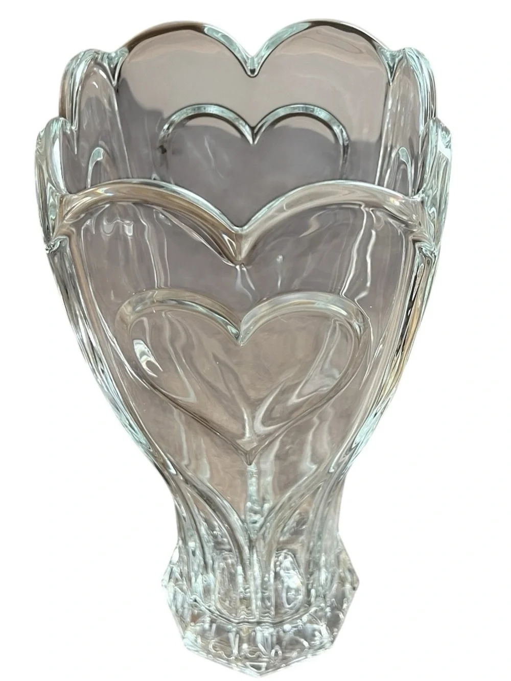 Clear Glass Heart Accent Vase by